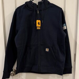 Carhartt Womens Navy Blue Full-Zip Hoodie